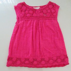 Coldwater Creek Open Weave Sleeveless Summer Top XS Dark Pink
